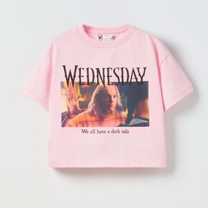 Zara girls cropped Wednesday shirt